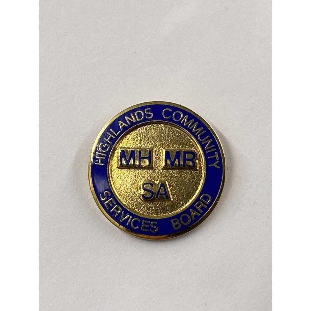 Vintage Highlands Community Services Board MH MR SA Lapel Pin Brooch